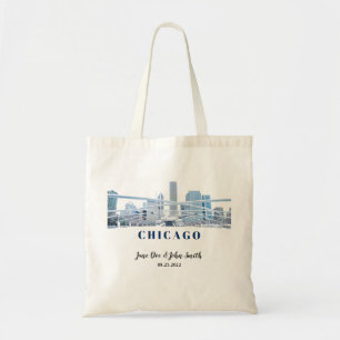 Sac fourre-tout Mariage personnalisé Chicago Skyli
