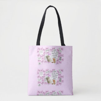 Sac fourre-tout Mariage rose et blanc personnalisé