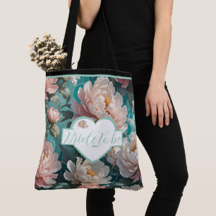 Sac fourre-tout mariée à fleurs de pivoines multip