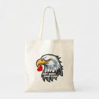 Sac fourre-tout mascotte aigle au cœur tendre et a