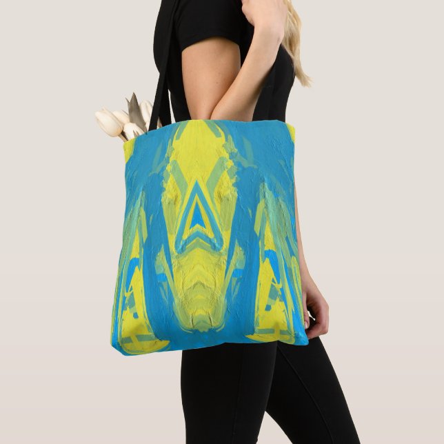 Sac fourre-tout Masque bleu et jaune (De près)