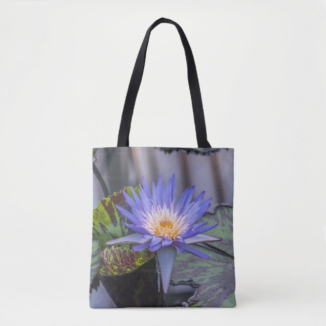 Sac fourre-tout mauve-clair à nénuphar (Devant)