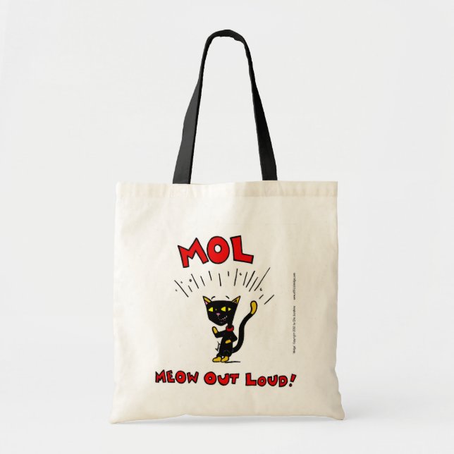 Sac fourre-tout Mel "MOL : MEOW OUT LOUD" (Devant)