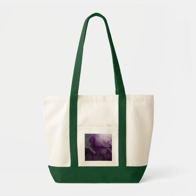 Sac fourre-tout métallisé violet grunge abstrait (Devant)