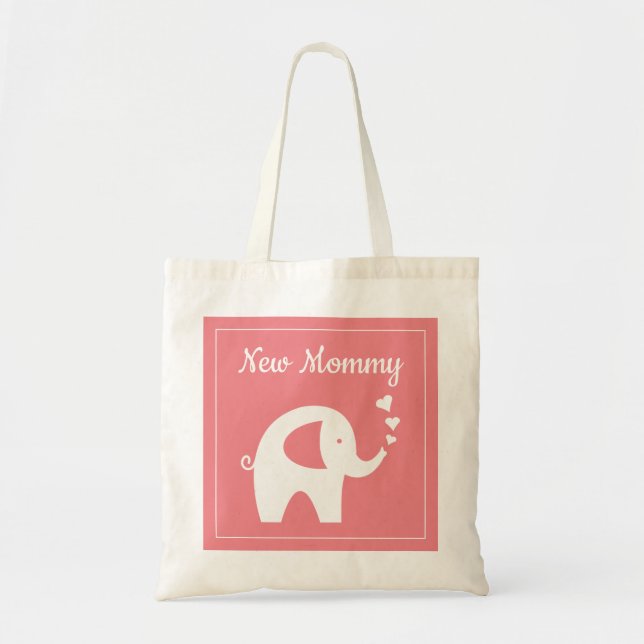 Sac fourre-tout mignon à baby shower d'éléphant (Devant)
