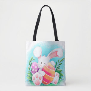 Sac fourre-tout mignon à l'aquarelle   de lapin de