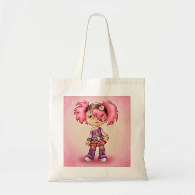 Sac fourre-tout mignon avec la fille punk de bande (Devant)