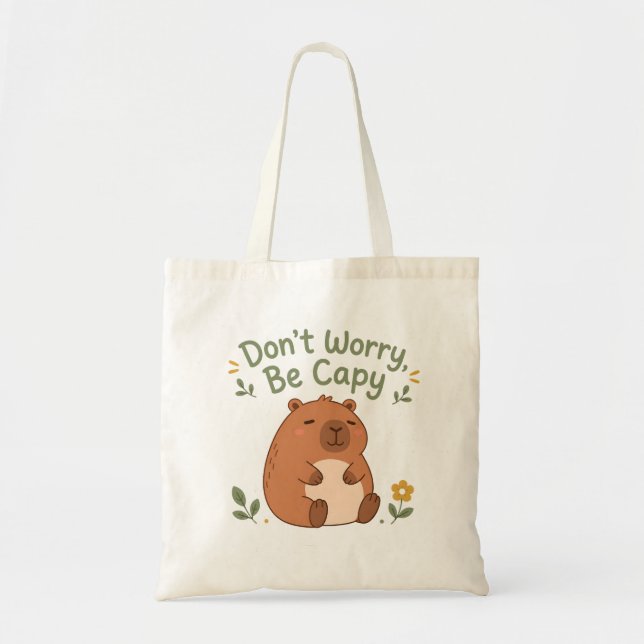 Sac fourre-tout mignon capybara 'Ne vous inquiétez (Devant)