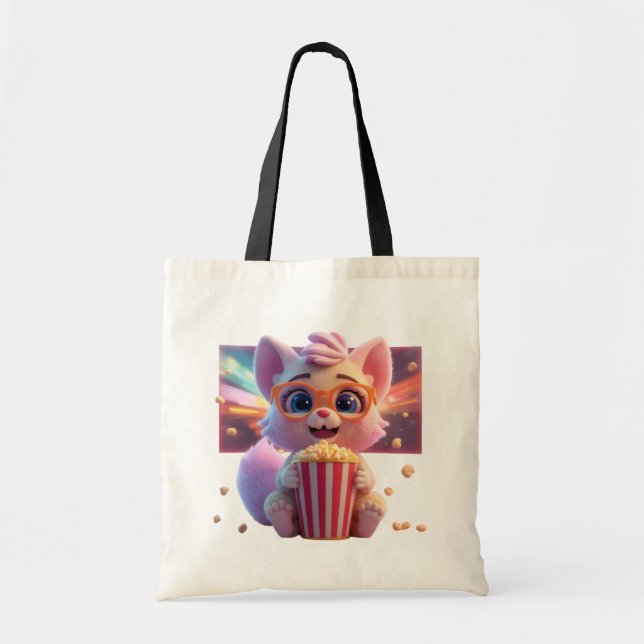 Sac fourre-tout Mignon Kitty Popcorn (Devant)