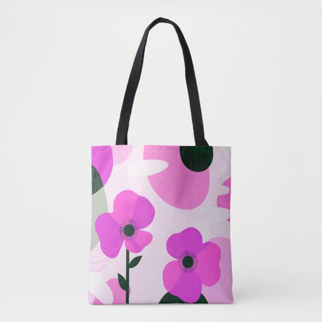 Sac fourre-tout moderne à fleurs rose vif (Devant)