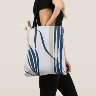 Sac fourre-tout moderne Abstrait beige et bleu