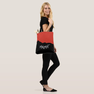 Sac fourre-tout moderne élégant noir et orange mon