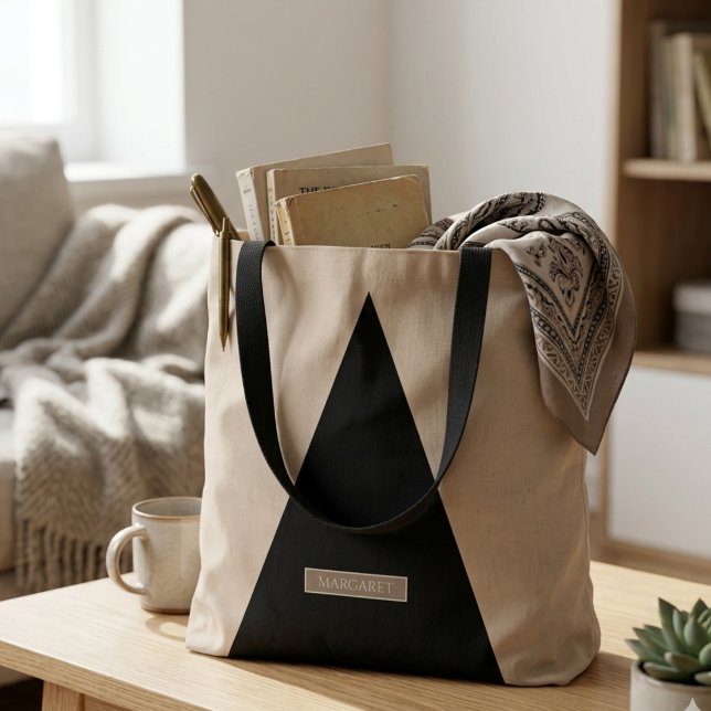Sac fourre-tout moderne minimaliste beige noir (Créateur téléchargé)