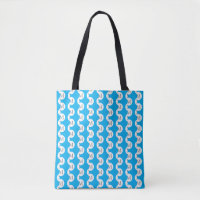 Sac fourre-tout monogramme à pois bleu aqua