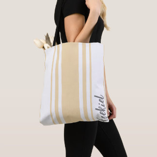 Sac fourre-tout monogramme à rayures minimalistes 
