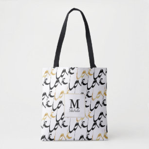 Sac fourre-tout Monogramme Black & Gold Love