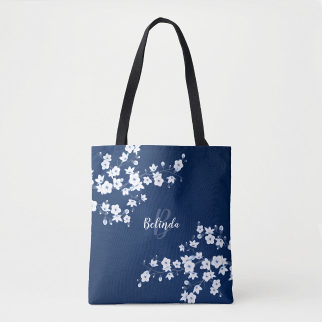 Sac fourre-tout Monogramme blanc bleu marine (Devant)