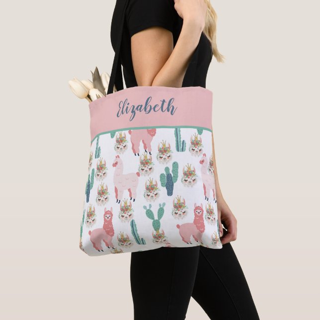 Sac fourre-tout Monogramme Cactus Vert et Lama Ros (De près)