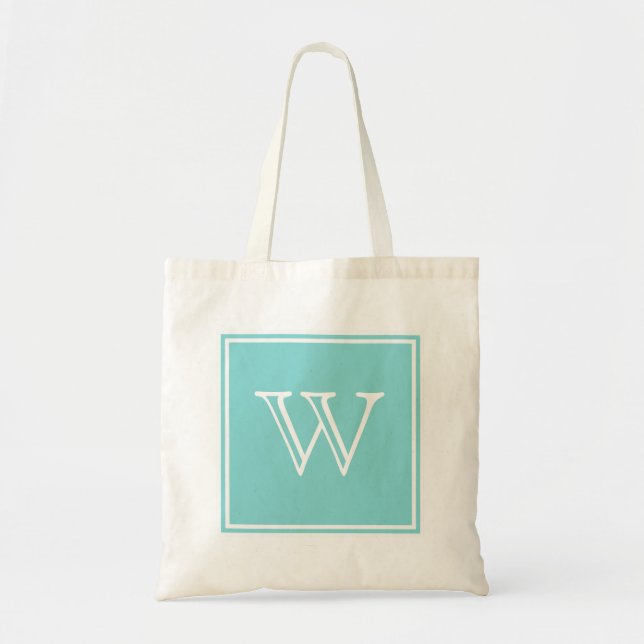 Sac fourre-tout Monogramme Carré Turquoise (Devant)