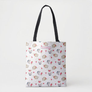 Sac fourre-tout Monogramme Cupcake - Rose doux Per