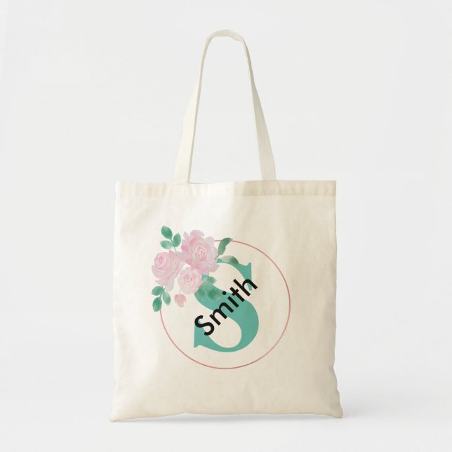 Sac fourre-tout monogramme de nom personnalisé (Devant)