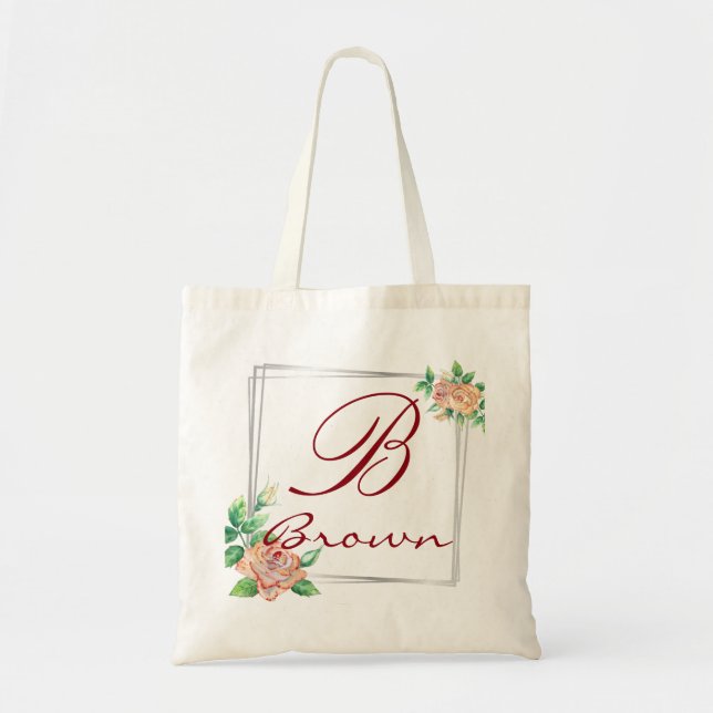 Sac fourre-tout monogramme de nom personnalisé (Devant)