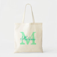 Sac fourre-tout monogramme de nom personnalisé | V