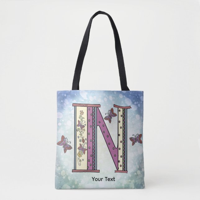 Sac fourre-tout Monogramme floral N (Devant)