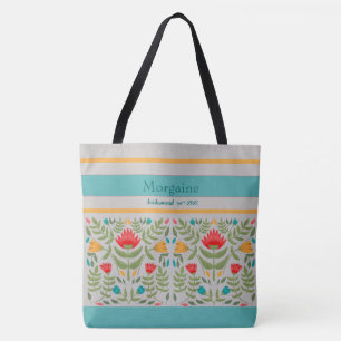Sac fourre-tout monogrammé floral vintage pour dem