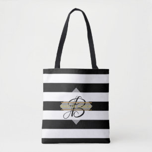 Sac fourre-tout MONOGRAMME Glamour noir blanc
