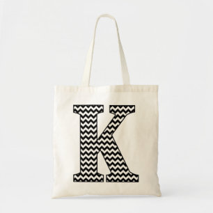 Sac fourre-tout Monogramme "K" Chevron noir et bla