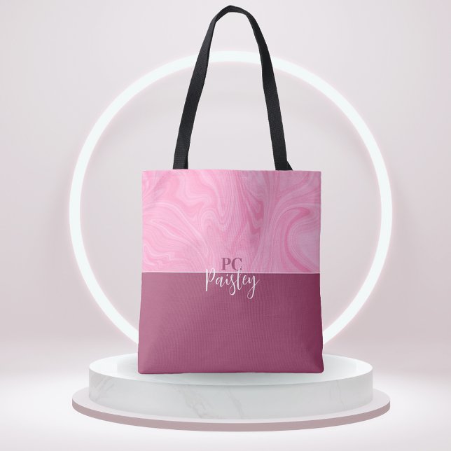 Sac fourre-tout - Monogramme Marbre rose deux tons (Créateur téléchargé)