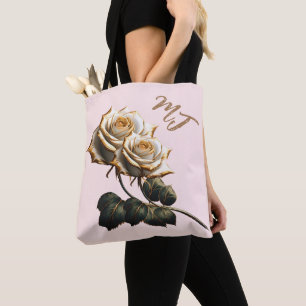 Sac fourre-tout Monogramme Or Et Rose Blanc Person