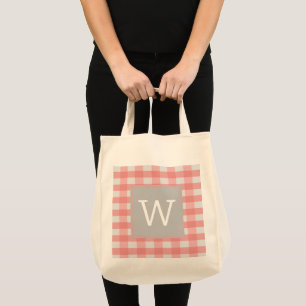 Sac fourre-tout Monogramme Pink Buffalo Plaid