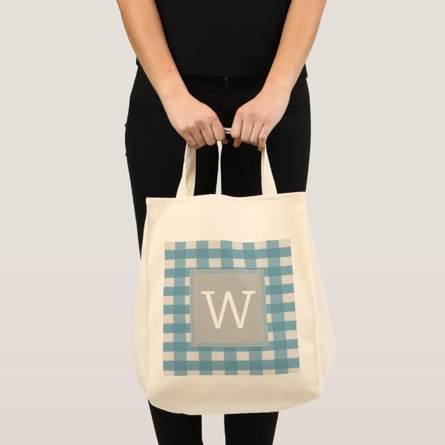 Sac fourre-tout Monogramme Plaid Buffalo Bleu (Devant (produit))