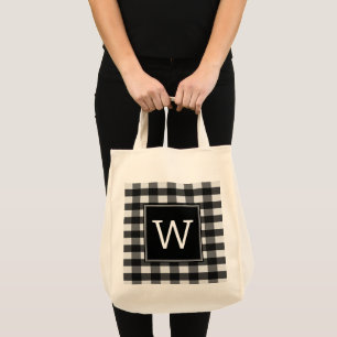 Sac fourre-tout Monogramme plaqué de bison noir