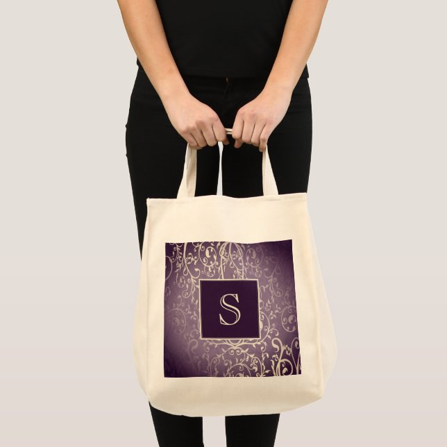 Sac fourre-tout Monogramme Purple Élégant (Devant (produit))