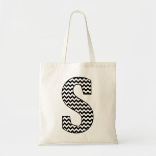 Sac fourre-tout Monogramme "S" de Chevron noir et