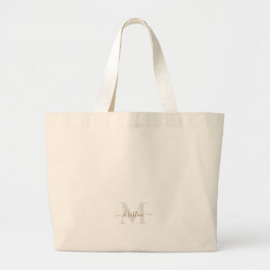 Sac fourre-tout monogramme script Gold & Grey neut