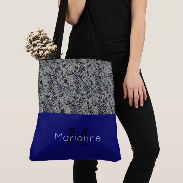 Sac fourre-tout monogramme texturé élégant (De près)