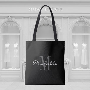 sac fourre-tout monographique noir et blanc glamou
