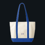 Sac fourre-tout monographique Preppy personnalisé<br><div class="desc">Sac fourre-tout bleu monographique Preppy personnalisé</div>