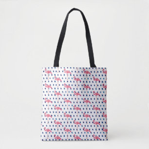 Sac fourre-tout Motif à points d'oiseaux Flamant r
