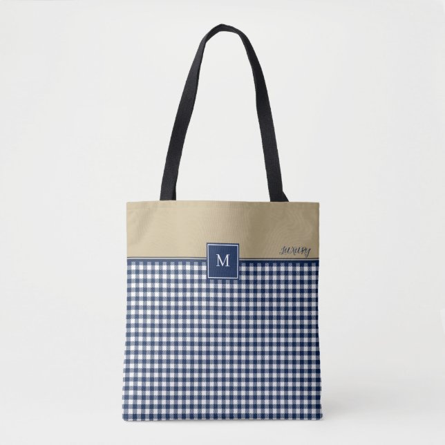 Sac fourre-tout Motif Carré Monogramme (Devant)
