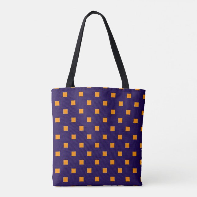 Sac fourre-tout Motif carré violet (Dos)
