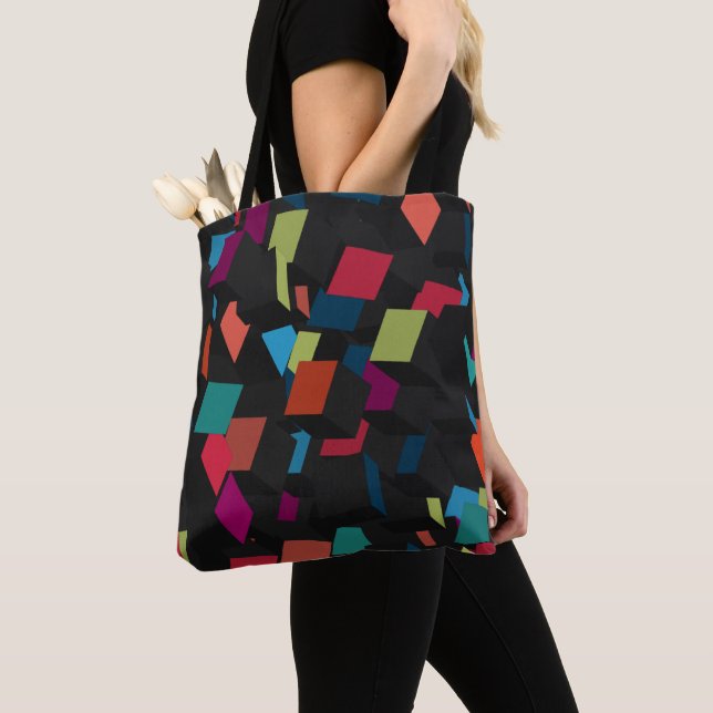 Sac fourre-tout Motif de Cube géométrique Abstrait (De près)