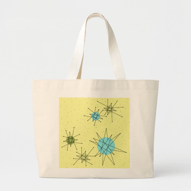 Sac fourre-tout Motif de Starburst atomique jaune (Devant)