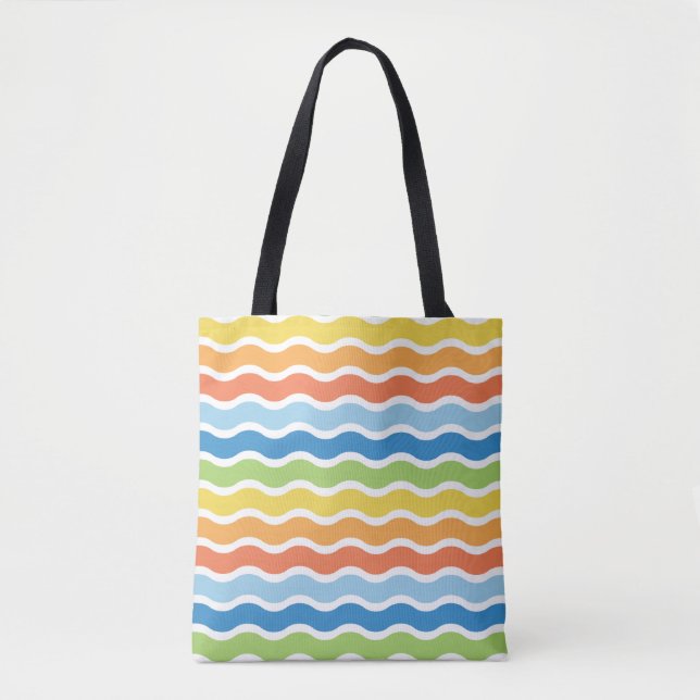 Sac fourre-tout Motif des vagues colorées (Devant)