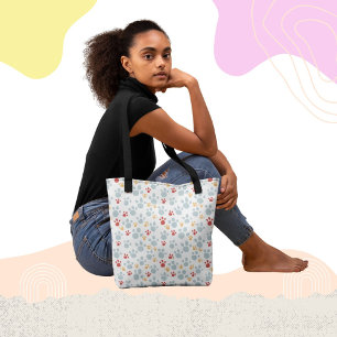 Sac fourre-tout Motif Empreinte de patte Rainbow