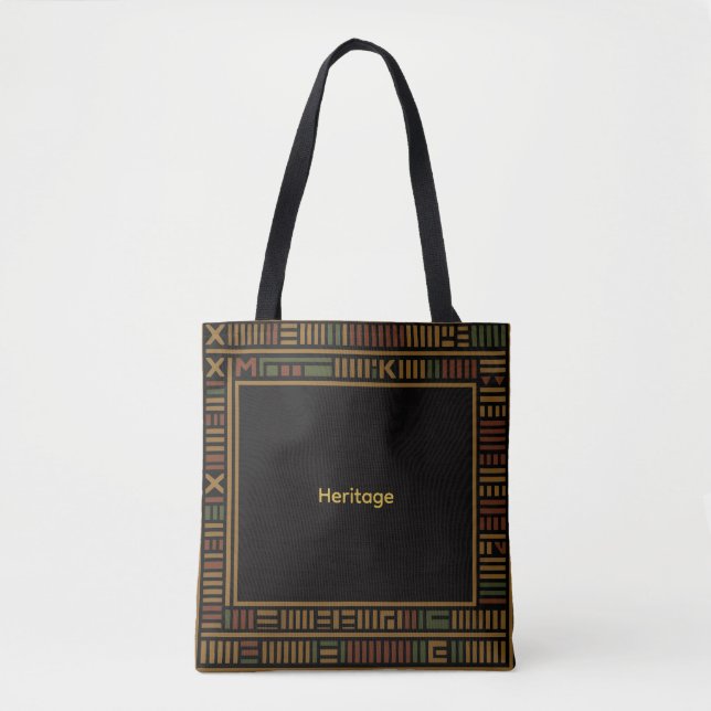 Sac fourre-tout Motif Kente Gold Africain (Devant)